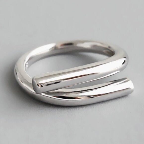 *NEW 925 Sterling Silver Open Bar Adjustable Ring - Picture 1 of 5